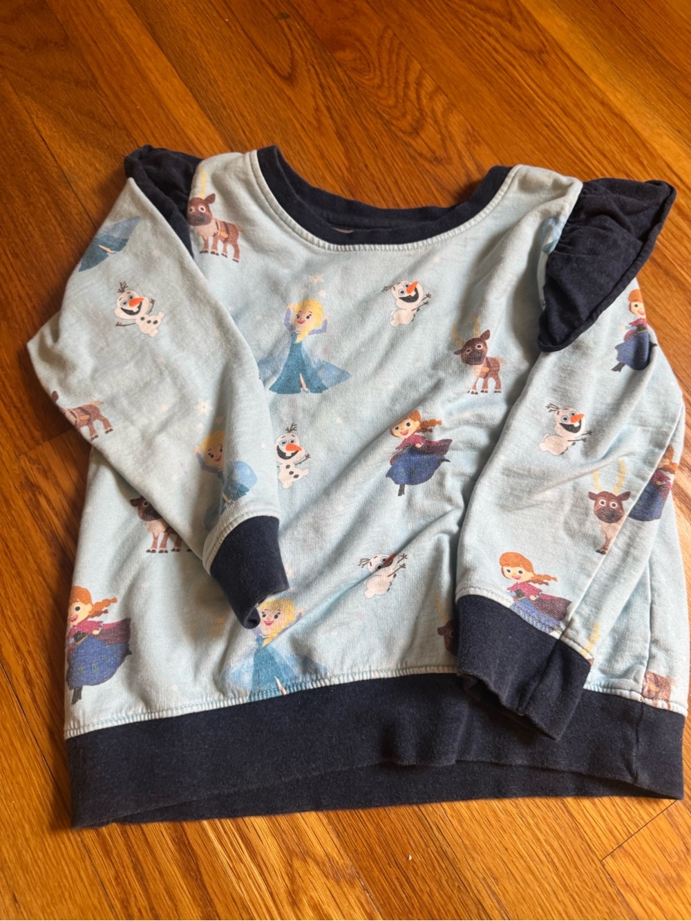 Girls Light Blue Frozen II Character Pullover Sweatshirt
